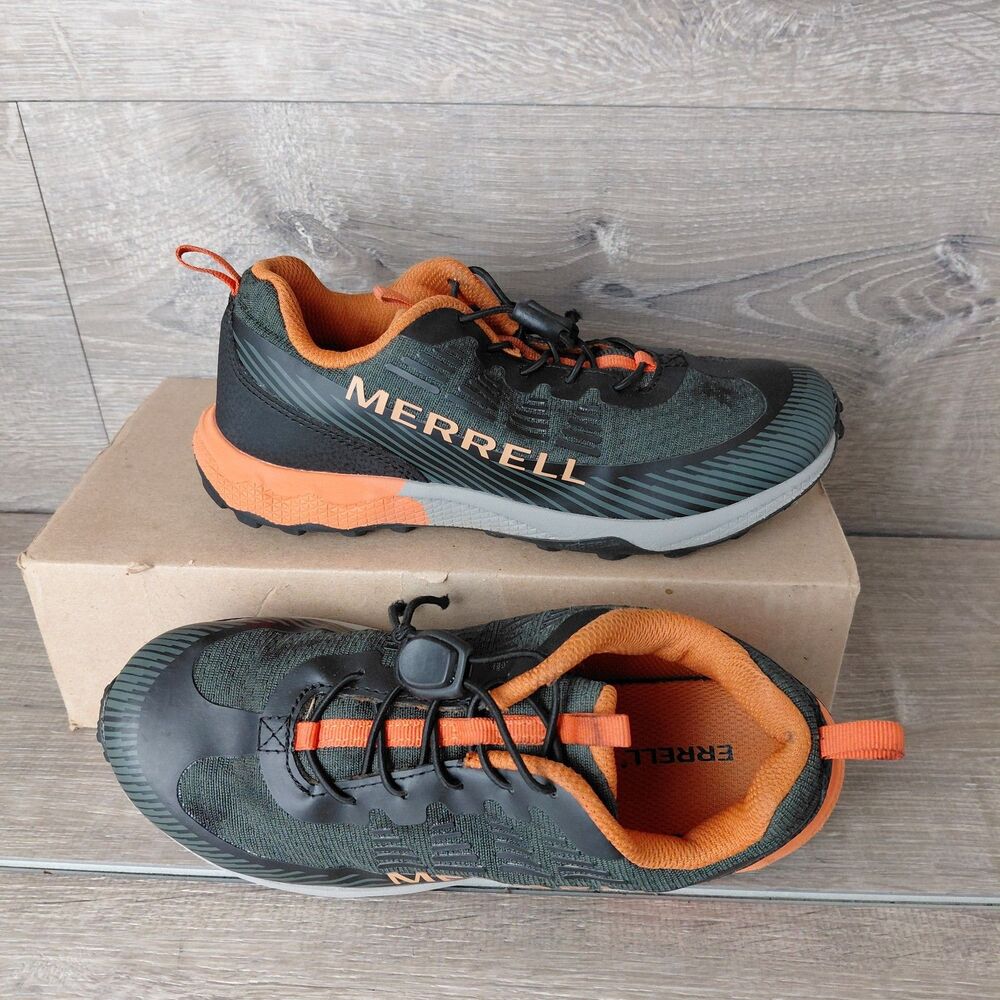 Merrell Agility Peak Trail Runner Shoes Youth Kids Size 4 Black Outdoor Hiking